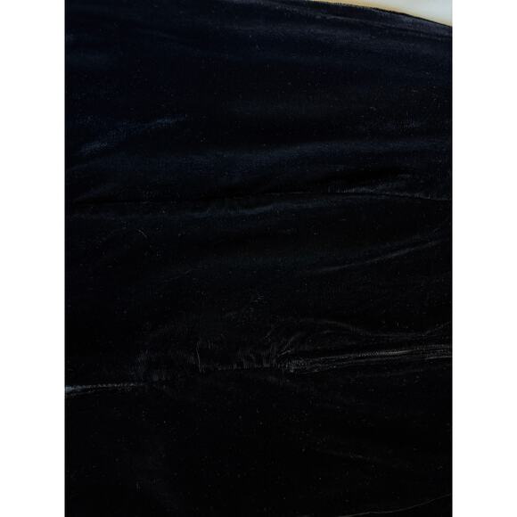 Vintage Steppin' Out Mini Dress size *9 small black velvet gold 80s puff sleeve - Picture 7 of 7